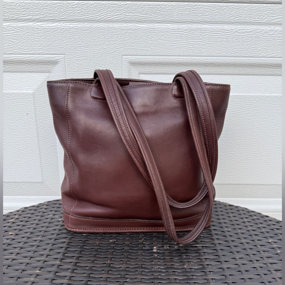 Vintage COACH 9305 Tote Bag Chocolate  Brown Purse Supple Leather Sling Shoulder